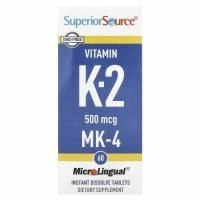 Superior Source, Витамин K2, 500 мкг, 60 микролингвальных быстрорастворимых таблеток