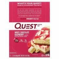 Quest Nutrition, Белковый батончик Quest, белый шоколад с малиной, 12 батончиков, 2,12 унц. (60 г) каждый