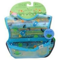 Green Sprouts, Слюнявчики Snap & Go для протирания 9-18 месяцев (Aqua Space) 3 упаковки
