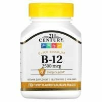21st Century, B12, 2500 мкг, 110 таблеток под язык