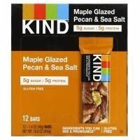 KIND Bars, Nuts & Spices, пекан с кленовой глазурью и морская соль, 12 батончиков по 40 г (1,4 унции)