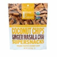 Made in Nature, Органическая поджаренная кокосовая стружка, со вкусом имбиря и чая масал, 3,0 унции (85 г)