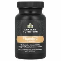 Dr. Axe / Ancient Nutrition, Ancient Nutrients, витамин C + пробиотики, 60 капсул