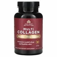 Dr. Axe / Ancient Nutrition, Мультиколлаген, красота + сон, 90 капсул