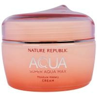Nature Republic, Аква, Супер Аква Макс, увлажняющий бесцветный крем, 2,7 жидк. унц. (80 мл)