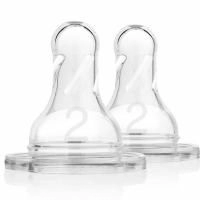 Dr. Brown's, Natural Flow, Silicone Nipples, Wide-Neck, Level 2, 3 + Months, 2 Pack