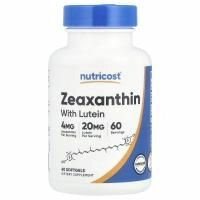 Nutricost, Зеаксантин с лютеином, 60 капсул