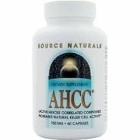Source Naturals, AHCC - активное соединение, связанное с гексозой (750 мг) 60 капсул