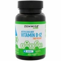 Zenwise Health, Метилкобаламин, Витамин B-12, Медленное высвобождение, 1000 мкг, 160 таблеток