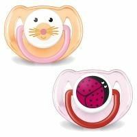 Philips Avent, Ортодонтическая, мягкая силиконовая соска, 6-18 месяцев, 2 шт