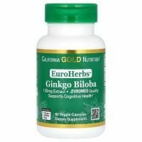 California Gold Nutrition, Гинко Билоба Extract, EuroHerbs 120 mg, VC EM, 60 капсул