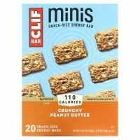 Clif Bar, Энергетический батончик Minis Snack-Size с хрустящим арахисовым маслом 20 батончиков