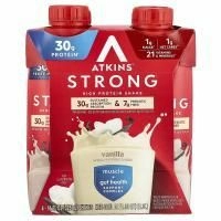 Atkins, Strong, высокопротеиновый коктейль, ваниль, 4 шт., По 325 мл (11 жидк. унц.)