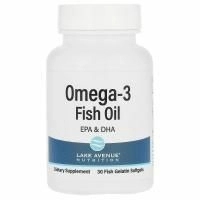 Lake Avenue Nutrition, рыбий жир с омега-3, 1250 мг, 30 капсул из рыбьего желатина