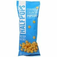 Halfpops, Необычно Хрустящий Попкорн, Масло и Чистая Морская Соль, 4,5 унций (128 г)