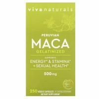 Viva Naturals, Peruvian Maca Gelatinized , 500 mg , 250 Veggie Capsules