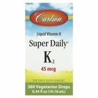 Carlson, Super Daily® K2, 45 мкг, 10,16 мл (0,34 жидк. Унции)