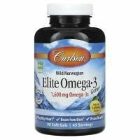 Carlson, Wild Norwegian, Elite Omega-3 Gems, Elite Omega-3 Gems, натуральный лимонный вкус, 1600 мг, 90 капсул (800 мг в одной капсуле)