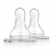 Dr. Brown's, Natural Flow, Silicone Nipples, Wide-Neck, Level 4, 9 + Months, 2 Pack