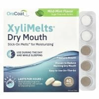 OraCoat, XyliMelts от сухости во рту, с мягкой мятой, 40 плавок