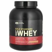 Optimum Nutrition, Золотой стандарт, 100% сыворотка, клубника и банан, 5 фунтов (2,27 kg)