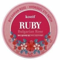 Koelf, Гидрогелевые патчи для глаз с рубином и болгарской розой, 60 шт.