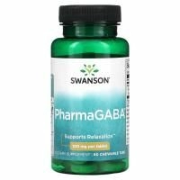 Swanson, PharmaGABA, 100 мг, 60 жевательных таблеток