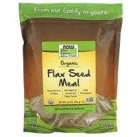 Now Foods, Real Food, органические сырые семена льна, несоленые, 624 г