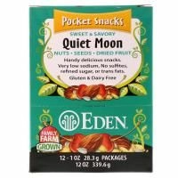Eden Foods, Pocket Snacks, Quiet Moon, орехи, семечки, сушеные фрукты, 12 пакетиков, 1 унция (28,3 г) каждый
