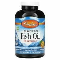 Carlson Labs, Самый лучший рыбий жир, натуральный апельсиновый вкус, 700 мг, 240 мягких таблеток