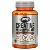 Now Foods, Sports, Моногидрат креатина, 750 мг, 120 капсул