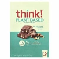 Think Thin, Батончики с высоким содержанием протеина, с морской солью, миндалем и шоколадом, 10 баточников, 1,94 унц. (55 г) каждый