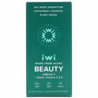 iWi, Beauty, омега-3 и биотин, витамины C и E, 60 мягких таблеток