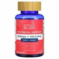 Mommy's Bliss, Послеродовая поддержка, энергия + восстановление, натуральный лимон, 60 жевательных таблеток