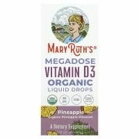 MaryRuth's, Органические жидкие капли с витамином D3 Megadose, с ананасом, 30 мл (1 жидк. унц.)