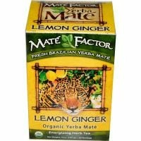 Mate Factor, Органическое Йерба матэ, лимон имбирь, 20 пакетиков, 2,47 унции (70 г)