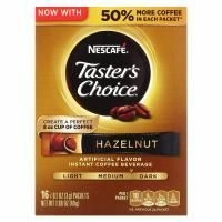 Nescafé, Выбор Гурмана, напиток из растворимого кофе, фундук, 16 упаковок по 3г каждый.