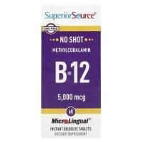 Superior Source, Метилкобаламин B12, 5000 мкг, 60 микролингвальных таблеток