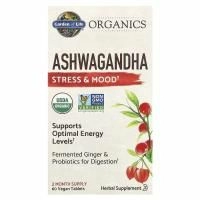 Garden of Life, MyKind Organics, Ашвагандха, Стресс и настроение, 60 веганских таблеток