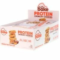 Buff Bake, Protein Crunchy Cookies, Peanut Butter Cup, 8 Cookie Packs, 1.79 oz (51 g) Each
