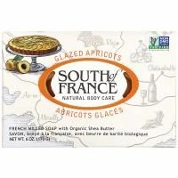 South of France, Кусковое мыло французского помола с органическим маслом ши, с запахом абрикоса, 170 г