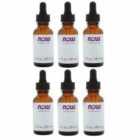 Now Foods, Empty 1 fl oz Amber Glass Bottles + Dropper, 6 Packs