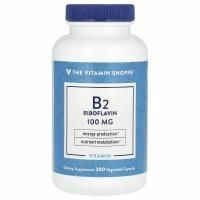 The Vitamin Shoppe, Витамин B2, рибофлавин, 100 мг, 300 растительных капсул