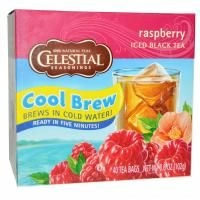 Celestial Seasonings,  Черный холодный чай, малина, 40 пакетиков, 3,6 унции (102 г)