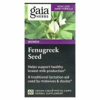 Gaia Herbs, Семена пажитника для женщин, 60 веганских жидких фитокапсул