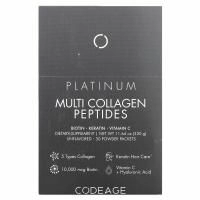 Codeage, Platinum, мультиколлагеновые пептиды, биотин, кератин, витамин C, нейтральный вкус, 30 пакетиков по 11 г (0,38 унции)