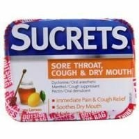 Sucrets, Пастилки от боли в горле, кашля и сухости во рту с медом и лимоном 18 пастилок
