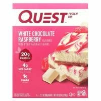 Quest Nutrition, протеиновый батончик, белый шоколад и малина, 4 шт. по 60 г (2,12 унции)
