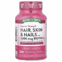 Nature's Truth, Волосы, кожа и ногти с биотином, 250 капсул с быстрым высвобождением