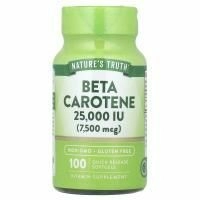 Nature's Truth, Бета-каротин, 7500 мкг (25000 МЕ), 100 капсул быстрого действия